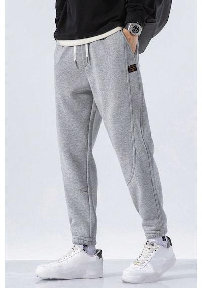 Genius Store Genıus Store Erkek Eşofman İçi Polarlı Bağcıklı Bel Jogger Spor Eşofman Altı Spor-esf001 Gri