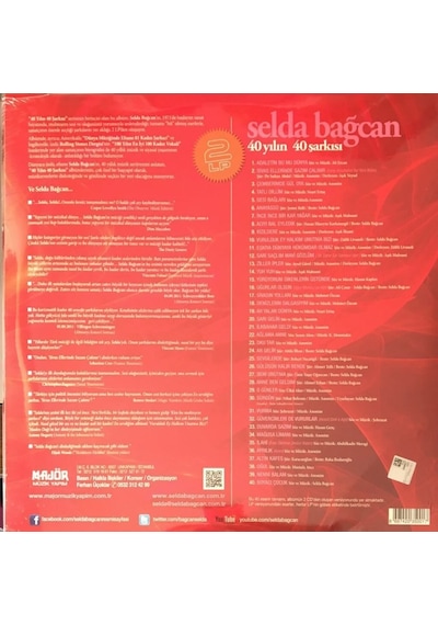 Selda Bağcan 40 Yılın 40 Şarkısı Double Lp Kırmızı Renkli Plak