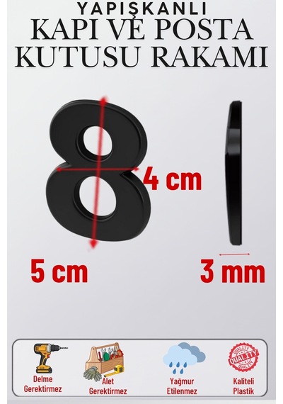Mat Siyah Yapışkanlı 5 Cm Kapı Numarası 8 Küçük Boy 50 Mm Kapı No Rakam Sayı Daire, Posta Kutusu, Otel Oda No, Asansör, Kat Planı, Araç Model Ve Apartman İçi İçin Kendinden Yapışkanlı Krom Numaratör 8 8 Mat Siyah Yapışkanlı 5 Cm Kapı Numarası 8 Küçük Boy 50 Mm Kapı No Rakam Sayı Daire, Posta Kutusu, Otel Oda No, Asansör, Kat Planı, Araç Model Ve Apartman İçi İçin Kendinden Yapışkanlı Krom Numaratör 8 8