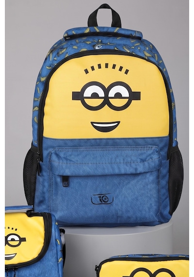 X Dekomus , Lisanslı Minions Banana Mood Collection Büyük Boy Okul,termoslu Beslenme Ve Kalem Çantası Seti Altın