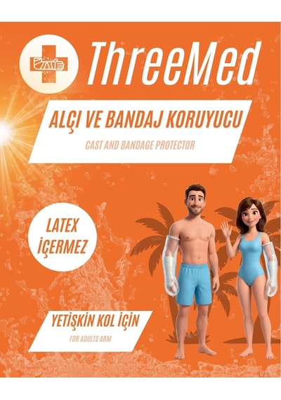 Alçı Ve Bandaj Koruyucu - Yetişkin Kol Kırık Bandaj Gibi Durumlar İçin Banyo Ve Duş Ürünü Alçı Bonesi Her Islak Alanda Kullanım Şeffaf
