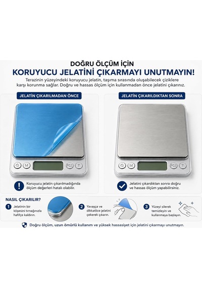 Hassas Dijital Mutfak Tartısı Tare Özellikli Lcd Ekranlı Paslanmaz Çelik Gram Terazisi Çok Renkli
