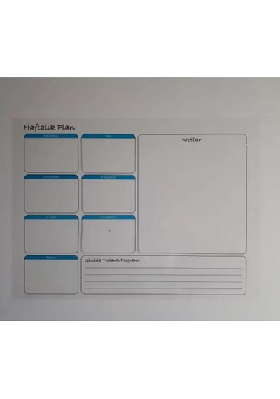 77x56 Cm Haftalık Planlayıcı Kağıt Tahta