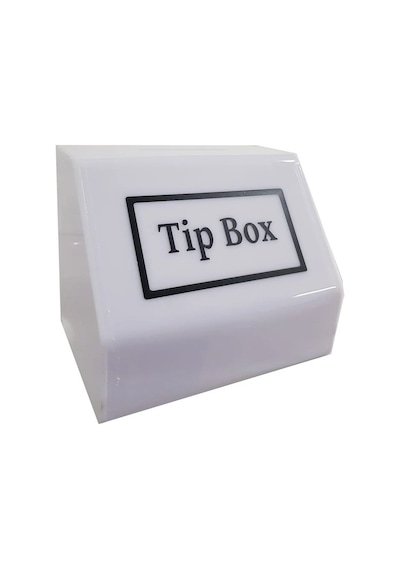 Tipbox - Bahşiş Kutusu Opak Beyaz - 15x10xh12cm
