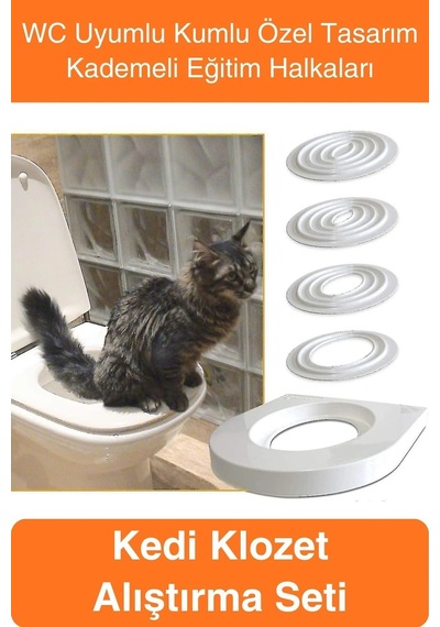Kedi Kedi Klozet Alıştırma Seti Wc Uyumlu Kum Kabı Tuvalet Eğitim Aparatı Yavru & Yetişkin İçin