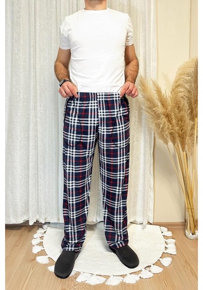 Erkek Desenli Cepli Lastikli Bel Pijama Altı Koyu Laci Koyu Lacivert