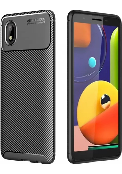 Newface Samsung Galaxy A01 Core Kılıf Auto Focus Karbon Kapak - Siyah