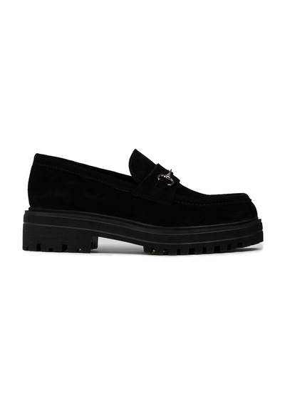 Deery Kadın Hakiki Süet Siyah Toka Detaylı Loafer - 02024zsyhe01 Siyah