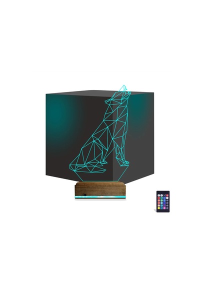Luvivia Kurt Polygonal 3d Lamba - Masa Gece Lambası Şeffaf