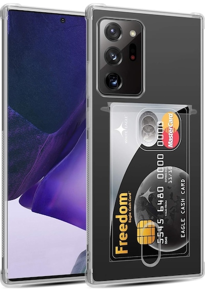 Kvy Samsung Galaxy Uyumlu Note 20 Ultra Kamera Korumalı Kartlıklı Setra Şeffaf Silikon Kılıf