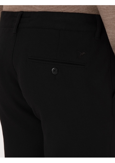 Cacharel Siyah Slim Fit Beli Bağcıklı Kanvas Pantolon