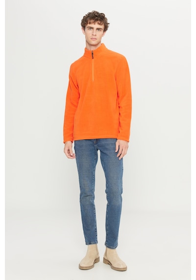 AC&Co / Altınyıldız Classics  Erkek Turuncu Anti-pilling Tüylenme Yapmayan Standart Fit Dik Yaka Polar Sweatshirt Turuncu
