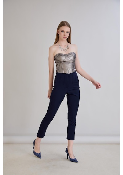 Sortie Collection Nervürlü Pantolon Lacivert
