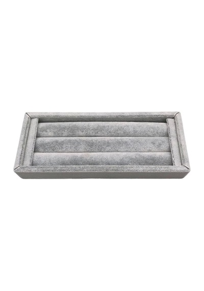 Yerli Üretim Ufak Boy Süet Kumaş Gri Renk 18 / 7 Cm Rulo Çekmece Içi Yüzük Standı Çok Renkli