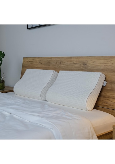 Ortopedik Visco Yastık Boyun Destekli Yastık Aylona Doğal Viskon Kılıflı Visko Yastık 55x35x11-7 Cm Genel