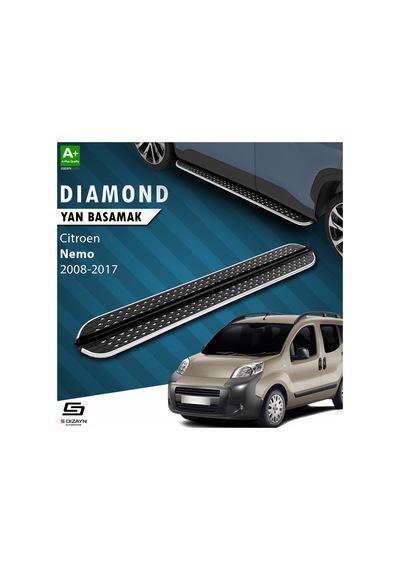 S-dizayn Citroen Nemo Diamond Krom Yan Basamak 173 Cm 2008-2017 A+ Kalite