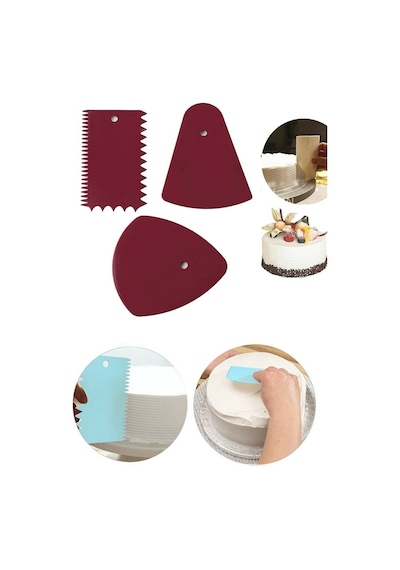 Büyük Silikon Hamur Açma Matı 40x50cm & Hamur Spatula & 3'lü Pasta Dekorasyon Seti