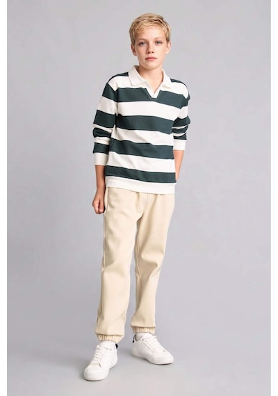 Defacto New Regular Fıt Apaş Yaka Yeşil Sweatshirt Erkek Çocuk H7130a826augn536 Yeşil-gn536