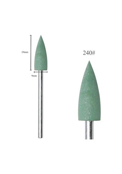 Silikon Tırnak Parlatma Törpü Ucu 240 Grit Sivri Yeşil
