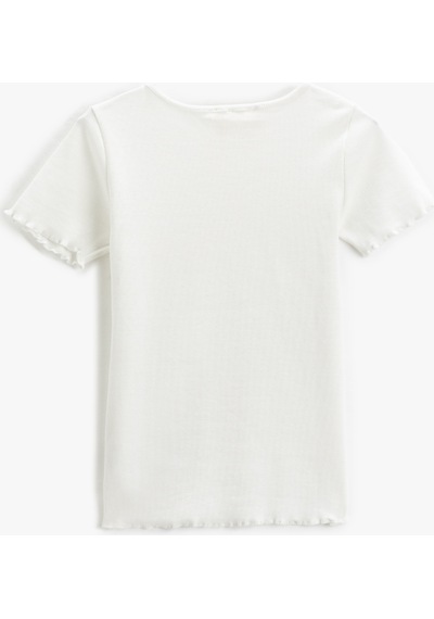 Koton Basic Tişört Slim Fit Kısa Kollu Bisiklet Yaka Ribanalı Beyaz 3skg10159ak 3SKG10159AK000 Beyaz