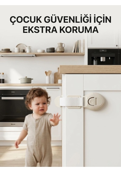 Dolap Ve Çekmeceler İçin Çocuk Güvenlik Kilidi Pratik Emniyet Aparatı Çok Renkli