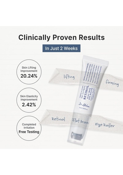 Retinol Flat Iron Eye Roller 25 Ml - Retinol, Bakuchiol, Peptit İçeren Kırışıklık Karşıtı Göz Serumu