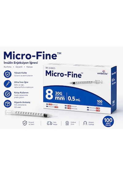 Bd Microfine 05 Ml Insulin Enjektörü 1kutu 100 Lük