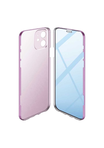 Apple iPhone Uyumlu 12 360 Derece Tam Kaplayan Cam Kapak Kılıf