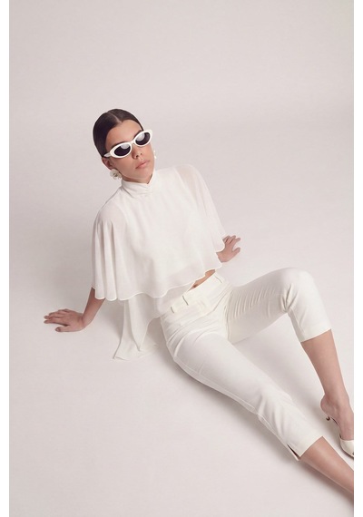 Holly Lolly Pelerin Model Bena Bluz Beyaz