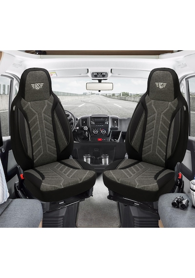 Plkt Serisi Nissan Nv300 2016-2022 İle Uyumlu Pilot Oto Koltuk Kılıfı, Antrasit Siyah