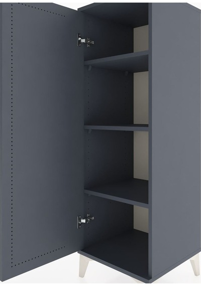 Hyperion Dolap 3 Raflı Tek Kapaklı 44x44x134 Antrasit-antrasit Antrasit