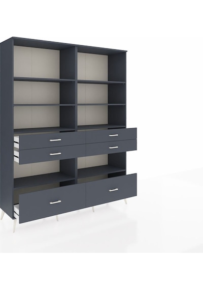 Hyperion Gardrop 8 Raflı 6 Çekmeceli 176x44x221 Antrasit-antrasit Antrasit Hyperion Gardrop 8 Raflı 6 Çekmeceli 176x44x221 Antrasit-antrasit Antrasit