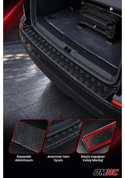 Mercedes Vito W447 2014-2027 Uyumlu Mat Arka Tampon Eşiği Alüminyum Siyah