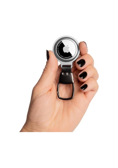 Buff Tagsafe Hooksteel Taşınabilir Anahtarlık Darbeye Dayanıklı Metal Askılı Airtag Kılıf Gümüş