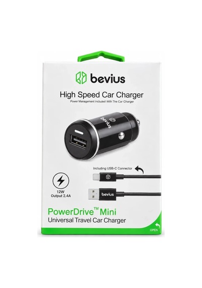 Dilaratrendhouse Type-c Siyah 12w Kablolu Araç Şarj Cihazı Powerdrive Mini Bvs-au502 Dlra Standart