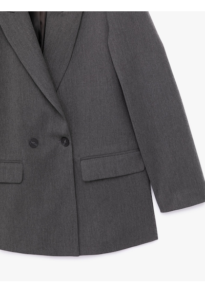 Koton Uzun Kollu Viskon Karışımlı Kruvaze Yaka Oversize Blazer Ceket Antrasit 6wak50050uw Antrasit Koton Uzun Kollu Viskon Karışımlı Kruvaze Yaka Oversize Blazer Ceket Antrasit 6wak50050uw Antrasit