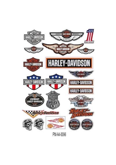 Motosiklet Harley Davıdson Tasarım A4 Çoklu Sticker Seti Diğer
