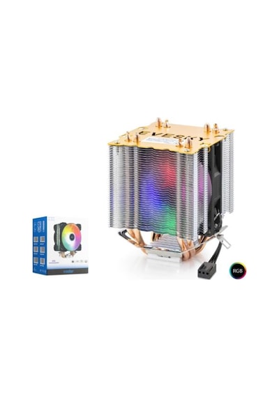 Nodar Nd2604 Cpu Kule Tipi İşlemci Soğutucu Çift Fanlı 90 Mm Rgb Siyah