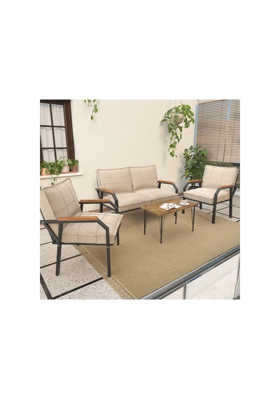 Mygusi Hayal Balkon, Bahçe, Cafe, Metal Kanepe Koltuk Takımı , Bahçe Mobilyası, 211 Sehpalı - Krem Mygusi Hayal Balkon, Bahçe, Cafe, Metal Kanepe Koltuk Takımı , Bahçe Mobilyası, 211 Sehpalı - Krem