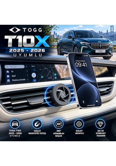 Togg T10x 2025 Ve Sonrası Araç Içi Premium Telefon Tutucu - Araba Telefon Tutacağı Havalandırma Için 93175799