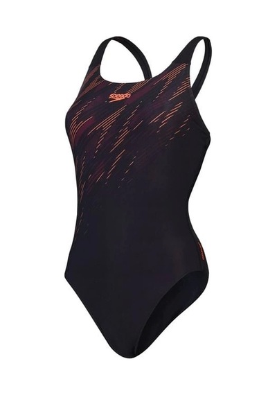 Speedo Hyper Boom Yerleştirmeli Kaslı Sırt Kadın Mayosu Siyah-bordo Siyah