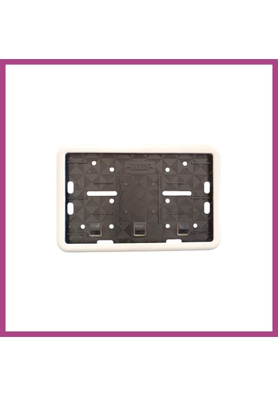 Gees Global Çerçeveli Motor Plakalık Plaka Altlığı Beyaz 17x26 Cm Gbzs