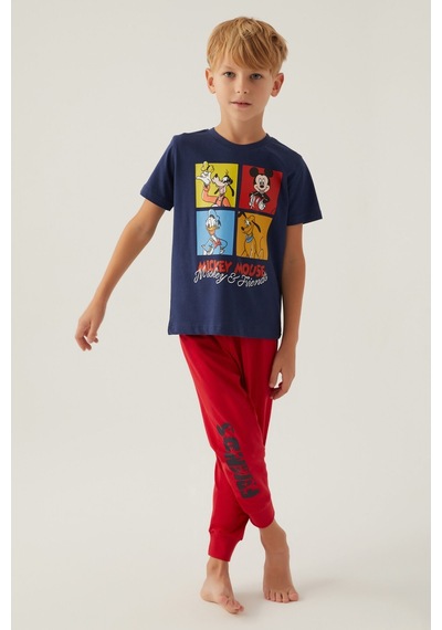 Mickey Mouse Friends Koyu İndigo Erkek Çocuk Pijama Takımı 5274-42782 Koyu İndigo