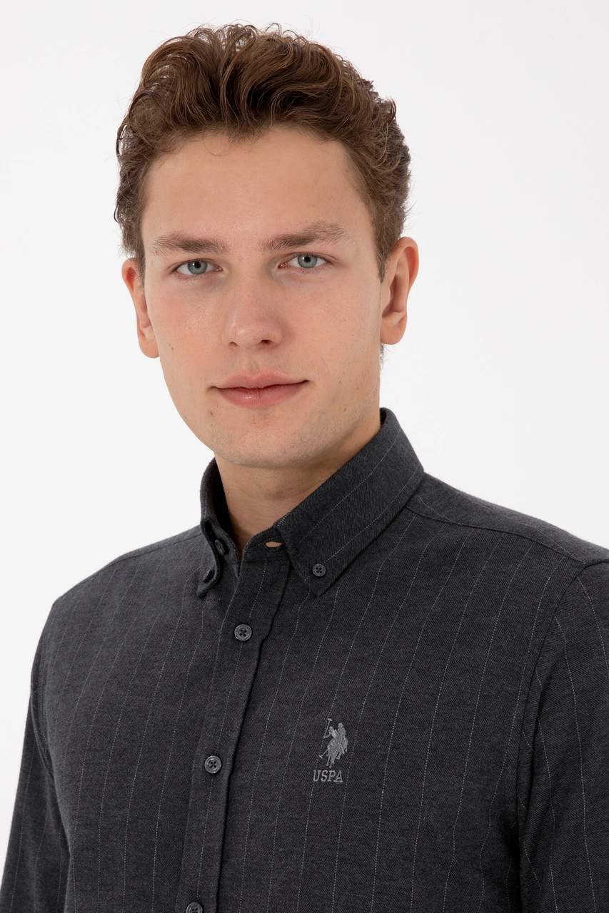 U.s. Polo Assn. Erkek Antrasit Gömlek Desenli 50316559-vr006 Antrasit