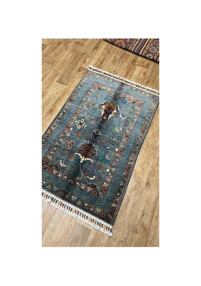 El Dokuma Afghan Halısı Gri