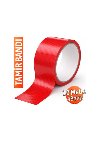 27kids Kırmızı Tamir Bandı 48mm X10mt Suya Dayanıklı Güçlü Yapışkan Bant İzolasyon Tamirat Bandı Açık Bej