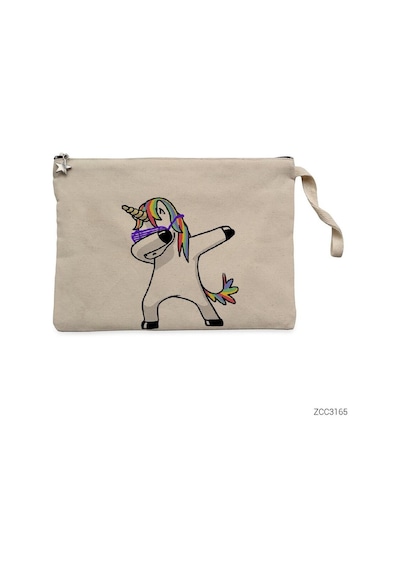 Zepplin Giyim Unicorn Dabbing Clutch Astarlı Cüzdan / El Çantası Krem