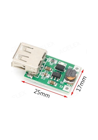 Dc 5v 1200 Ma Usb Çıkışı Voltaj Yükseltici Regülatör Kartı - Step Up - 5 Adet