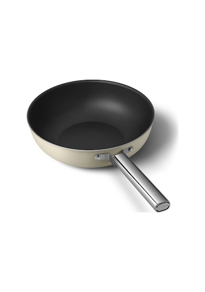 Smeg Cookware 50's Style Krem Wok Tava 30 CM Krem