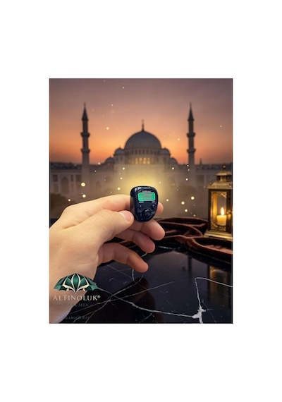 Ahşap Desenli Mini Led Li Zikirmatik Dijital Tesbih Sayacı Siyah Çok Renkli